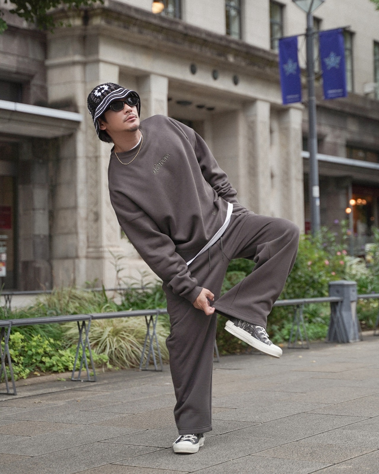 【#Re:room】TUCK WIDE SWEAT PANTS［REP302］