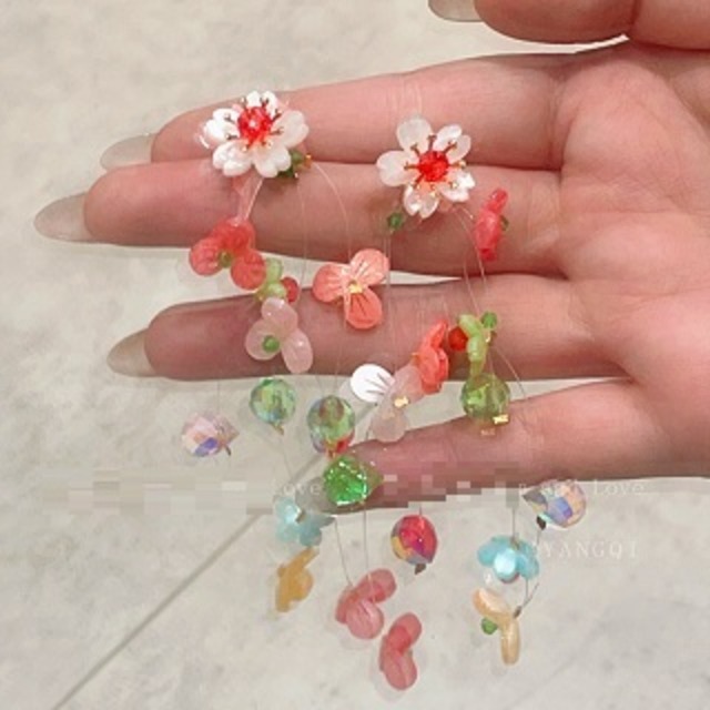 opamine colorful floral tassel pierce<a1632>
