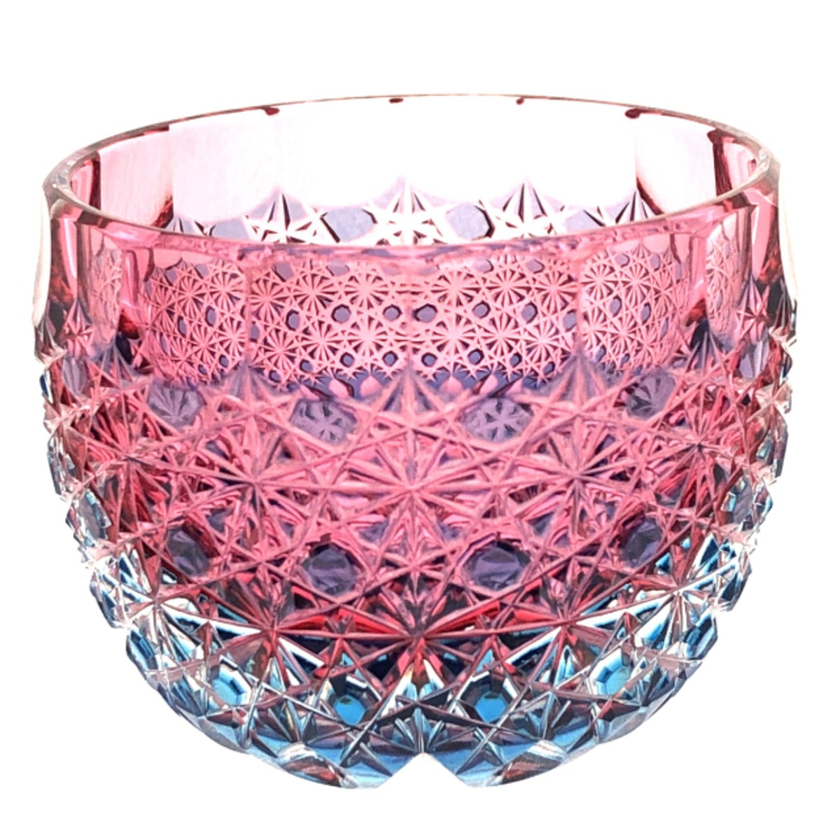 江戸切子ガラスのぐい呑 江戸切子 クリスタルガラスぐい呑（琥珀色藍） | 江戸切子の製造