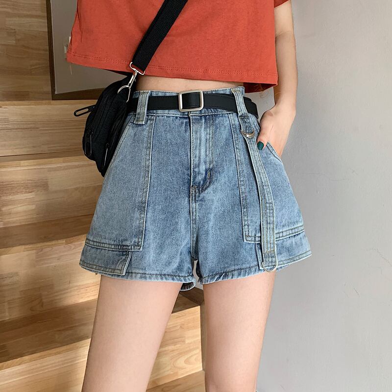 ショーツ パンツ サマーハイウェストウェストワイドレッグ薄手 夏物 ブルマー ワイドパンツ 試着室92388259285