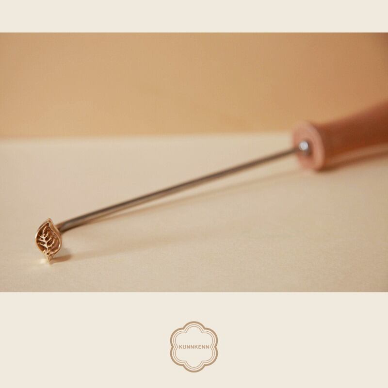 KUNNKENN 焼印 焼きごて ミニ葉っぱ 焼印 11 x 15mm|No.10-S|真鍮