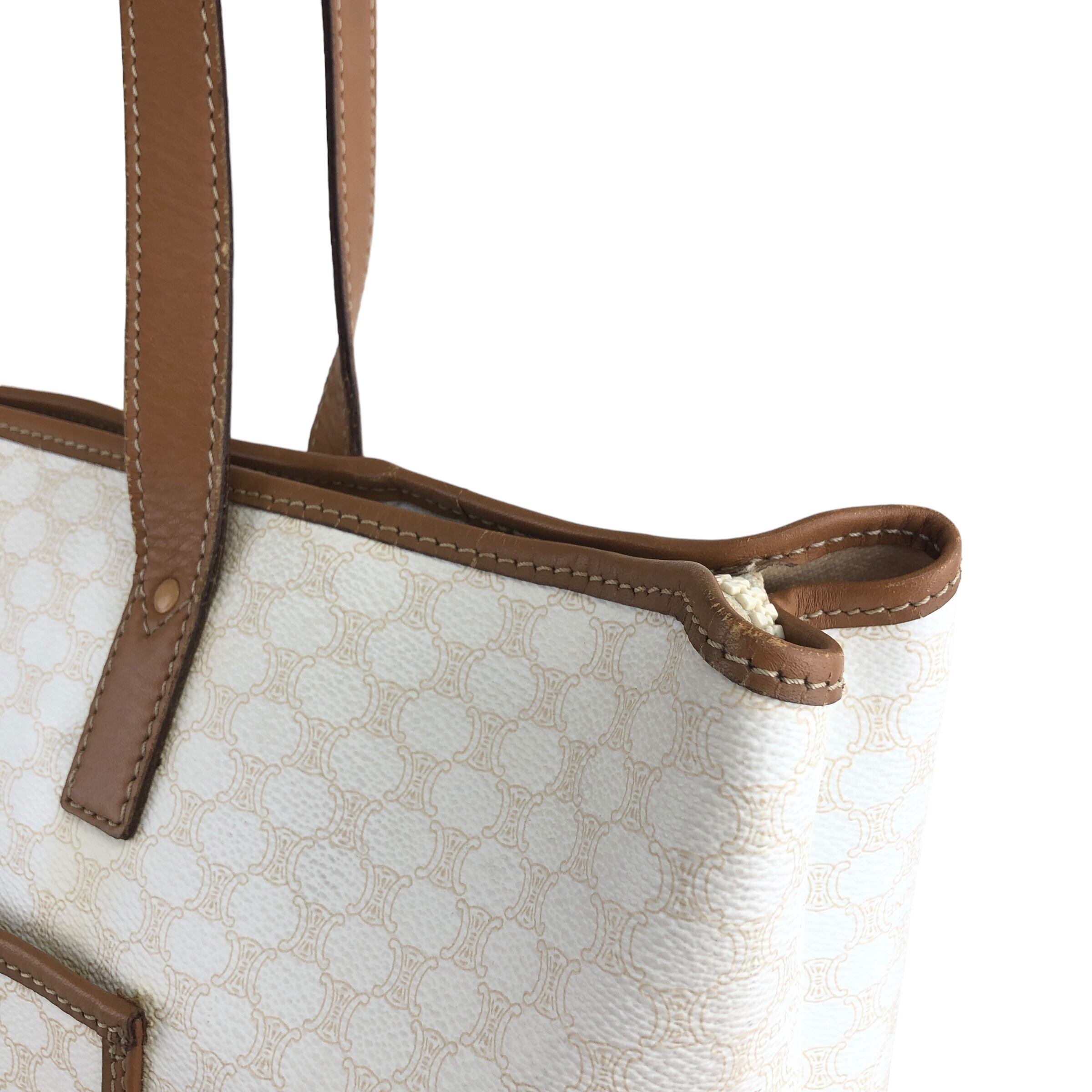 CELINE セリーヌ マカダム ハンドバッグ ホワイト ブラゾン型