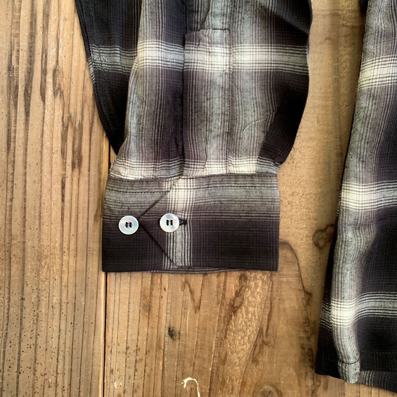 SUGAR CANE RAYON OMBRE CHECK OPEN SHIRT | Jeans Shop 3rd Down