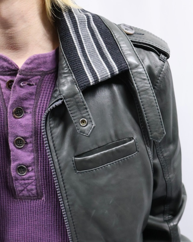 【D&G】rib design leather blouson