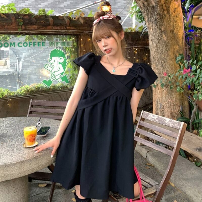 サマースタイルクロス薄手スリーブドレス 大人ガーリー スウィート キュート カジュアル 夏物 YY-ファッション4178939650