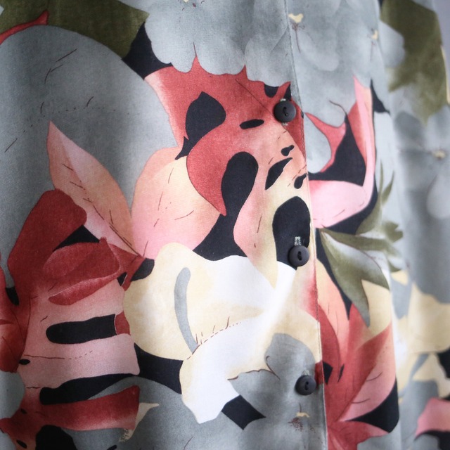 good coloring flower art pattern loose h/s shirt