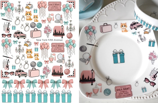 NewYork Fifth Avenue ニューヨークフィフスアベニュー A4サイズ (ポーセリンアート用転写紙)