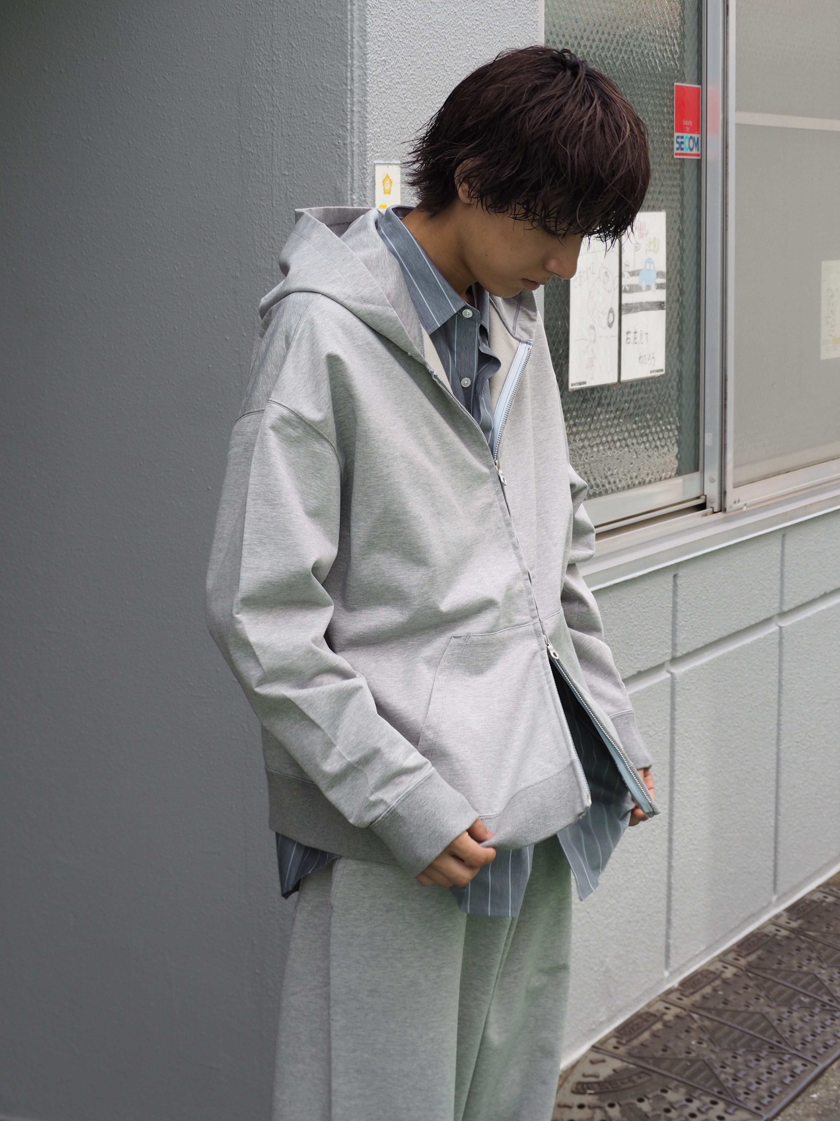 KANEMASA PHIL. 36G Glittery Zip Hoodie(GREY(Mist Grey) | novastore