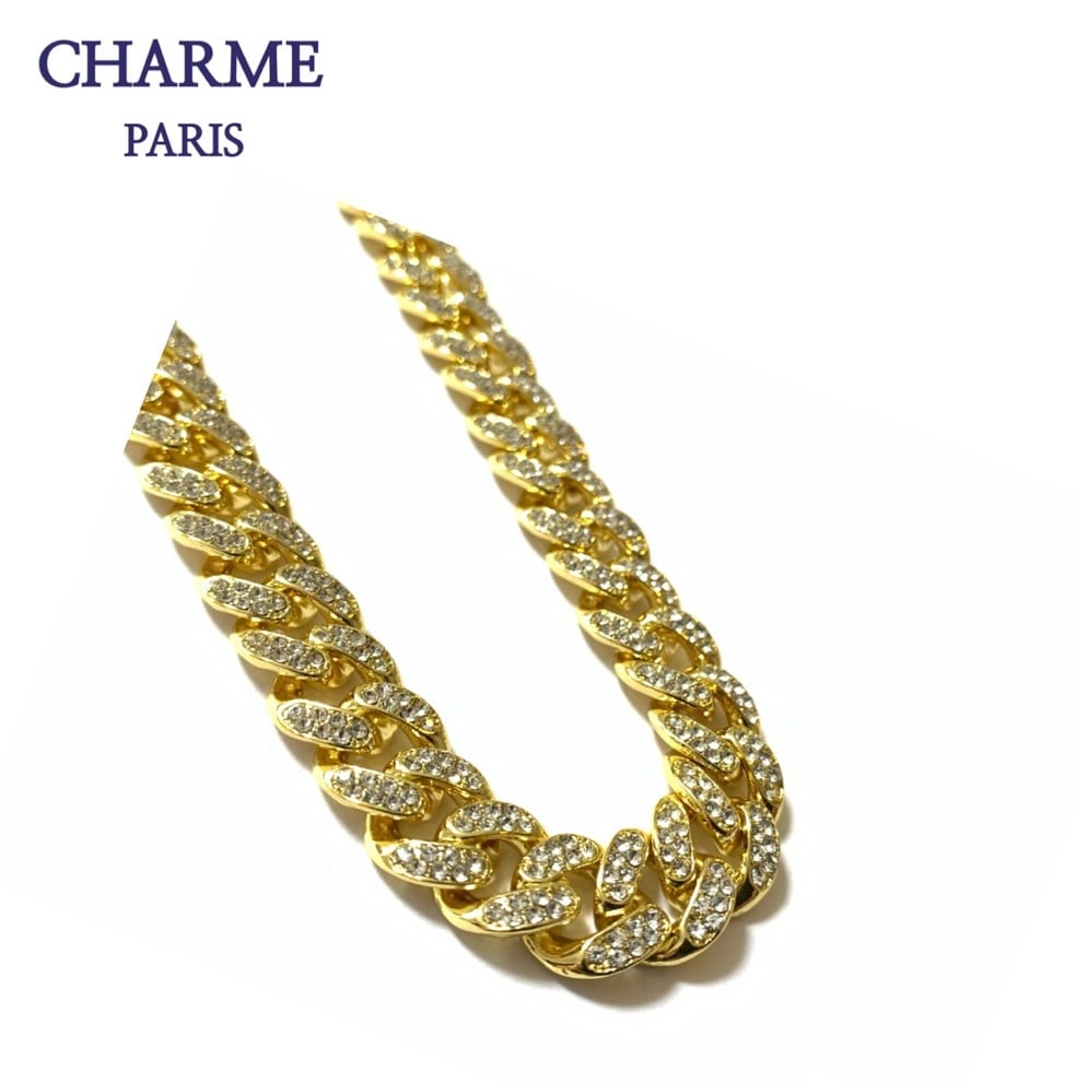 18k plating cz diamond chain necklace