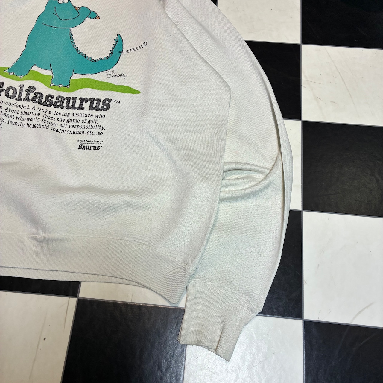80s USA製 Fruit of the loom ゴルフザウルス ヴィンテージスウェット