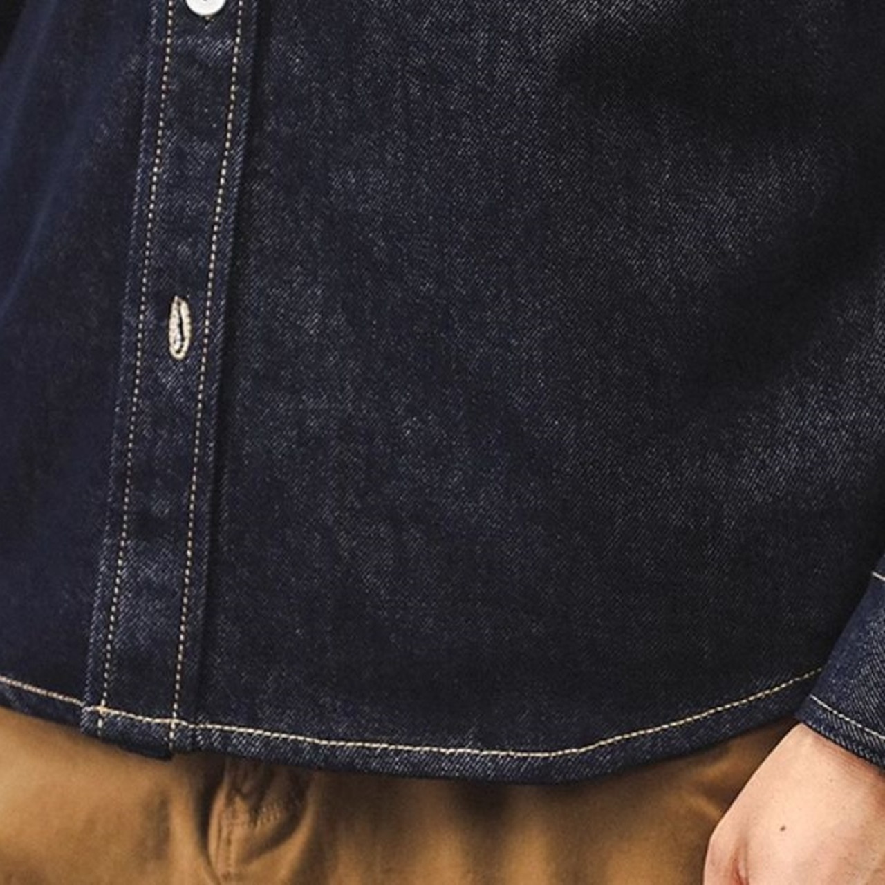 Denim Oversized Button-Down Shirt ◇H0511