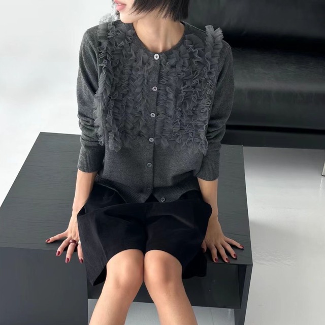 Tulle Ruffle Cardigan　ch0100