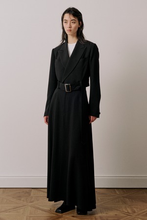 クロップドベルトJKT / アセテートバックサテンジョーゼット / U743-J01-501