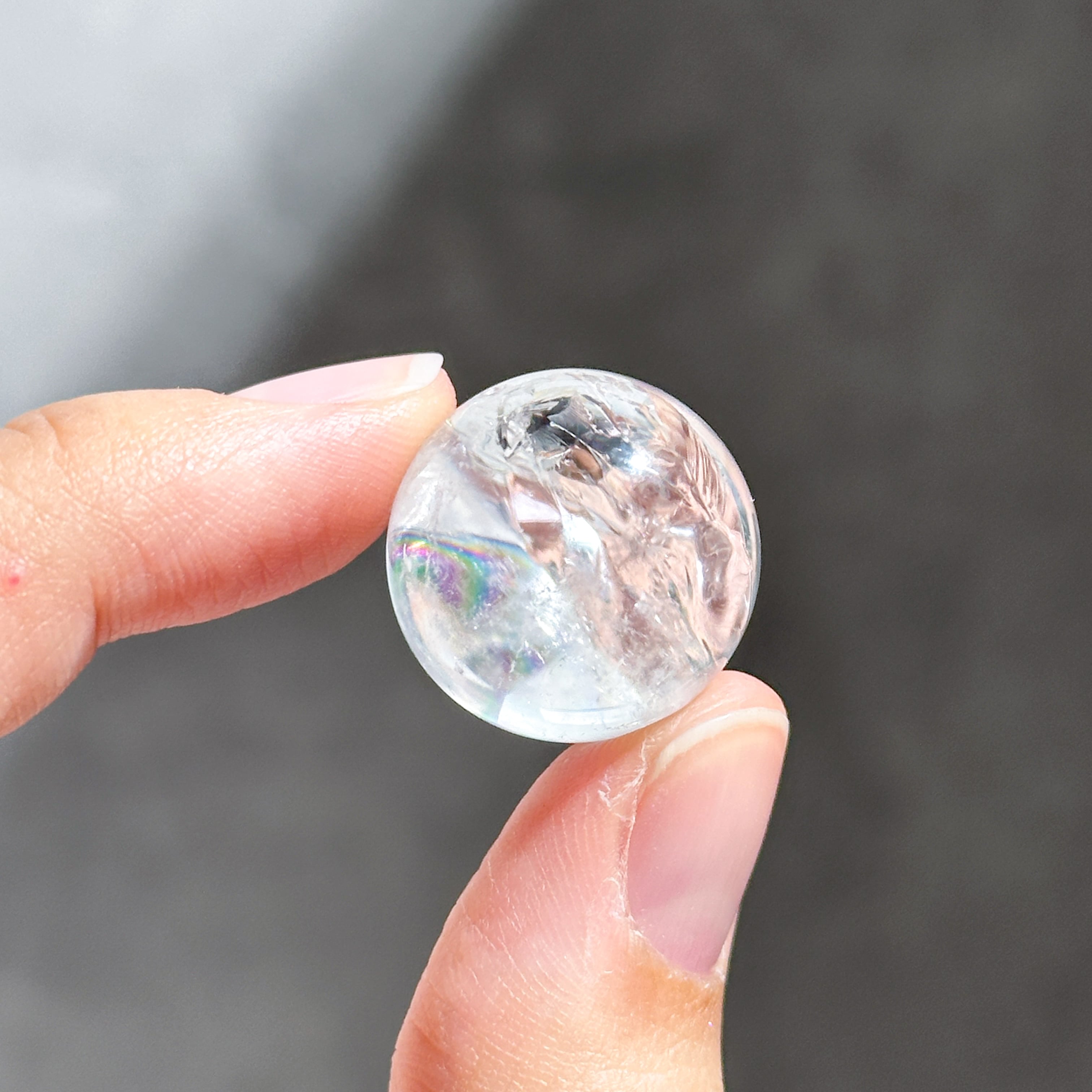 クリア(クラック)クォーツ スフィア 3個 set01◇ Clear Quartz