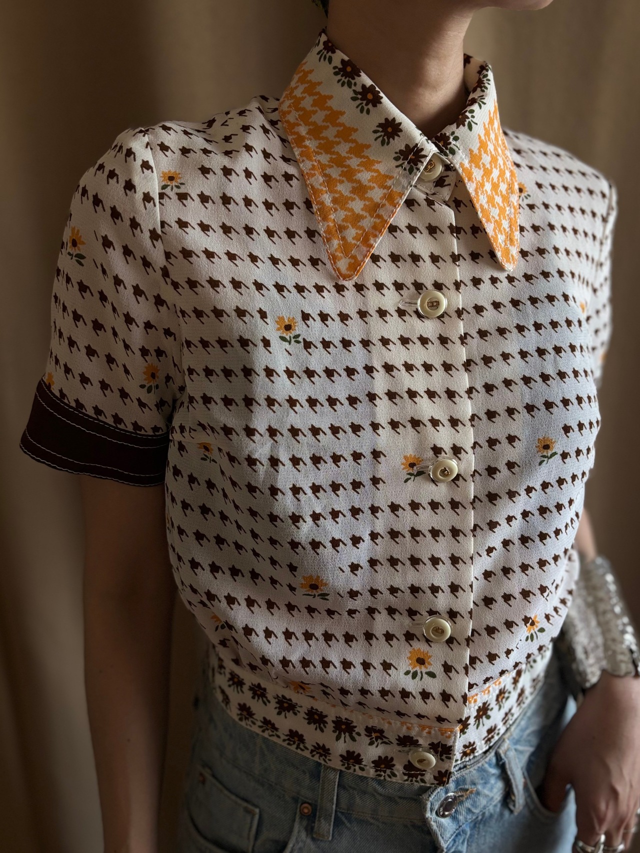 Sun Lake retro short shirt-4828-7