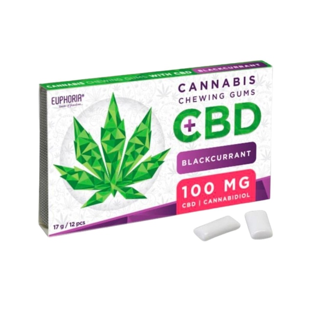 CBDシュガーレスガム：CBD100mg/12個 - EUPHORIA（ユーフォリア）：ブラックカラント