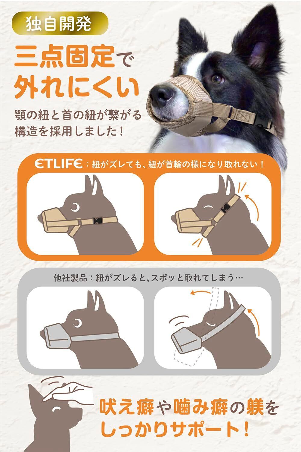 特価商品】ETLIFE 犬 口輪 中型犬 小型犬 【獣医師監修 優しく包む口輪