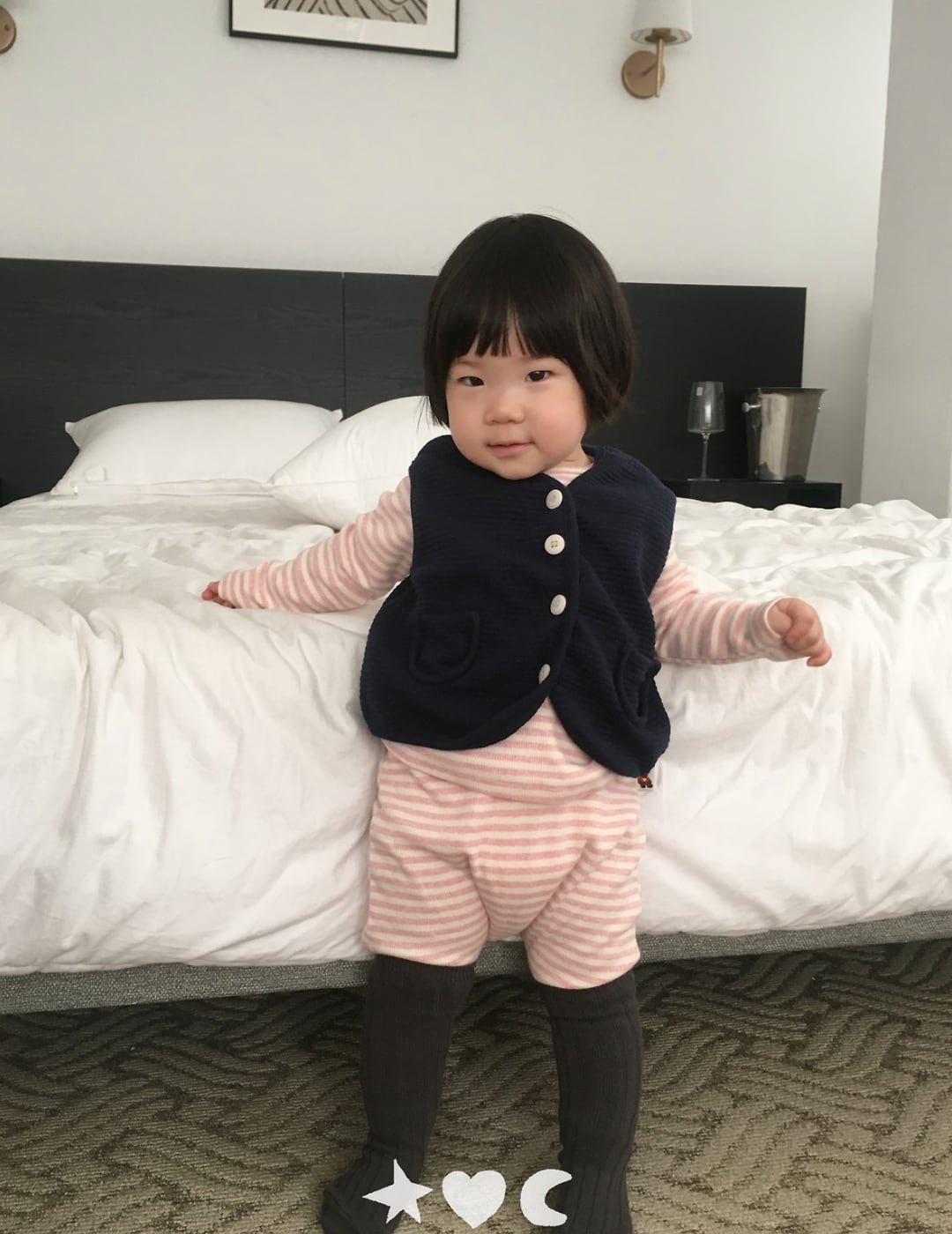 送料無料【予約】/ baby ストライプTシャツ /lalaland