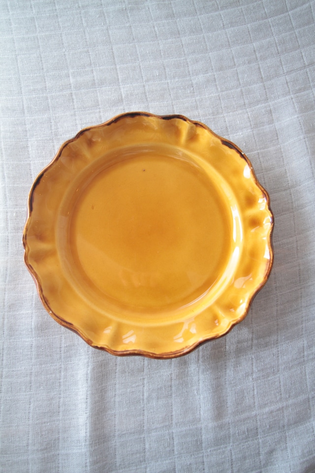 A.D.P. France Rusticana Mustard Yellow Plate / 1950–70s