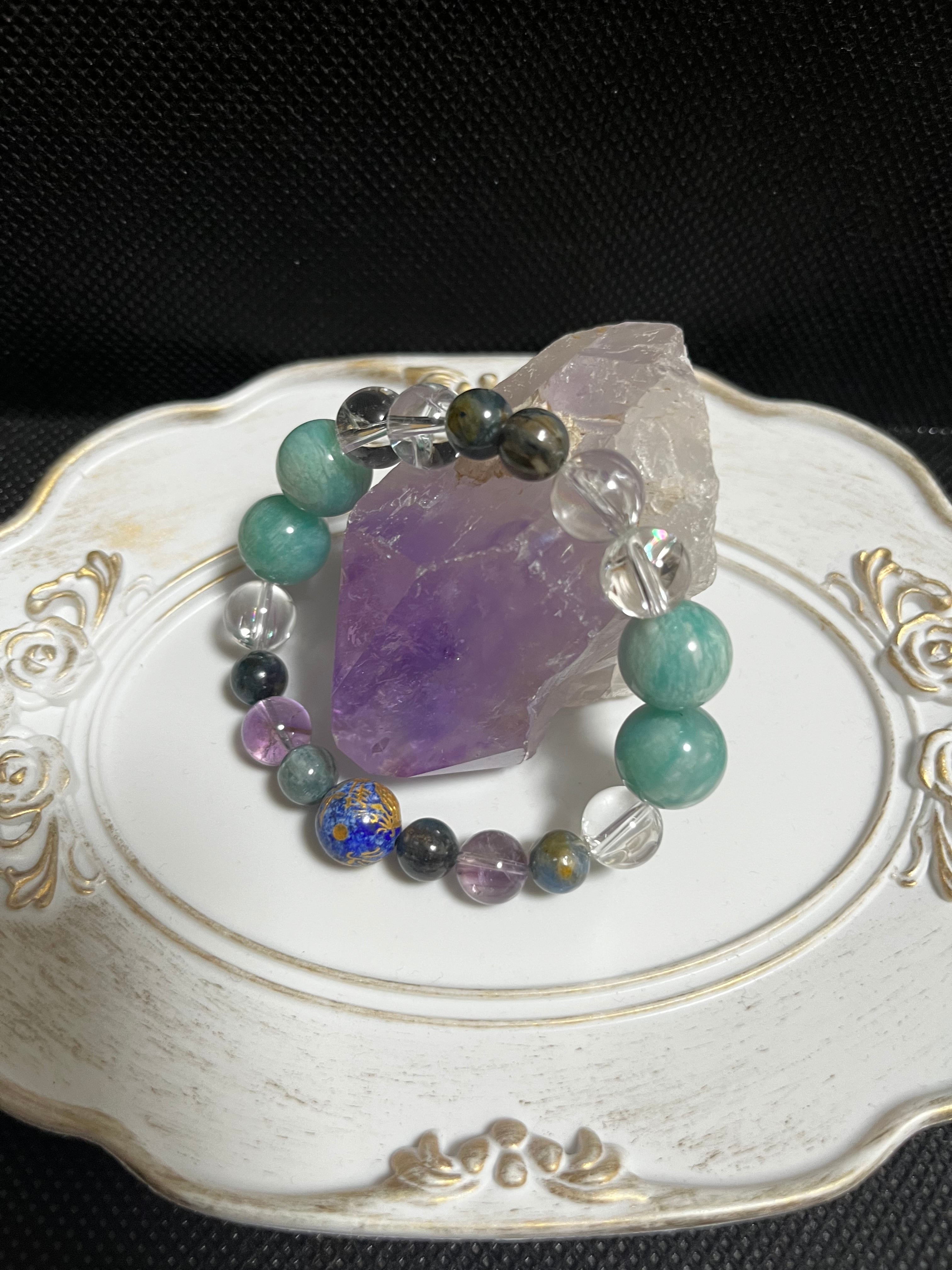 アイリスクォーツandラピスラズリ(龍彫り)