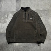 fish bone embroidery design half zip sweat