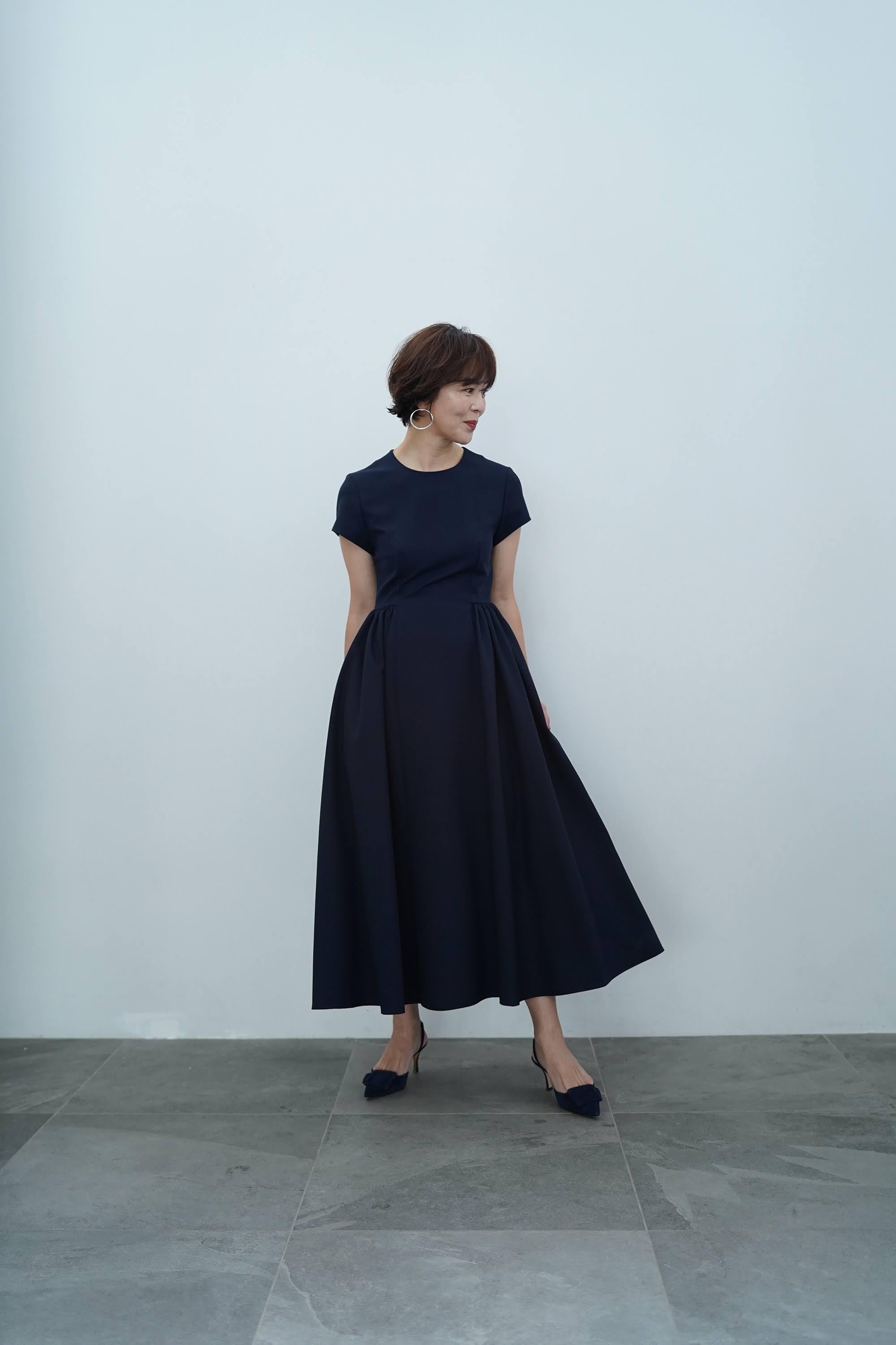 the9shop EVERYDAY DRESR LONG ワンピース 紺色