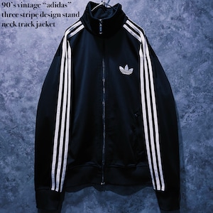 【doppio】90’s vintage “adidas” three stripe design stand neck track jacket