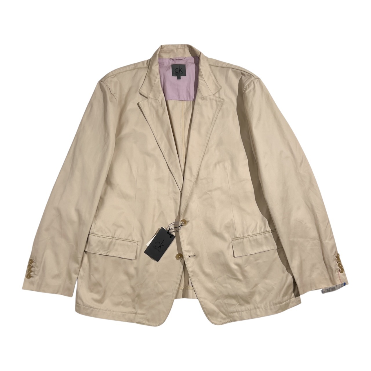 新品 タグ付き ck Calvin Klein カルバンクライン テーラード ジャケット 4L /アイボリー  ベージュ系 メンズ 大きいサイズ 定価3.9万