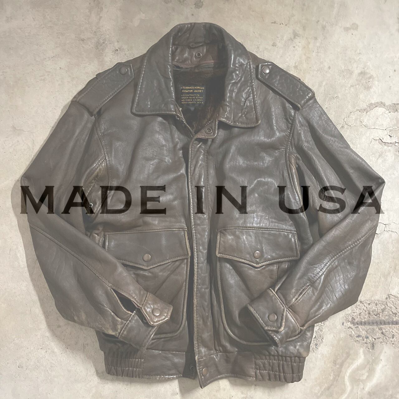 US_army〗1978's US Air Force A-2 short leather blouson jacket