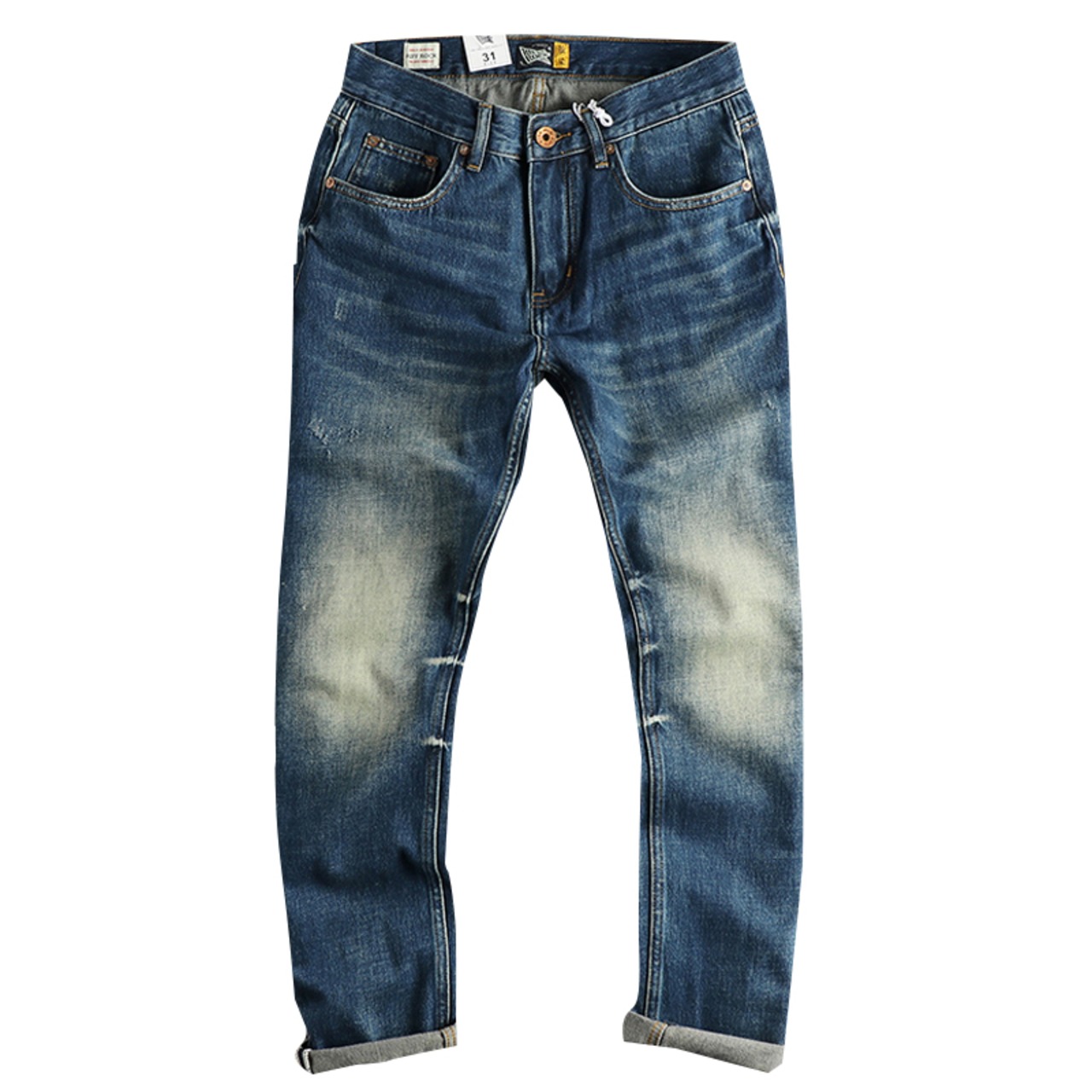 Vintage Processed Straight Leg Denim Pants ◇H0021