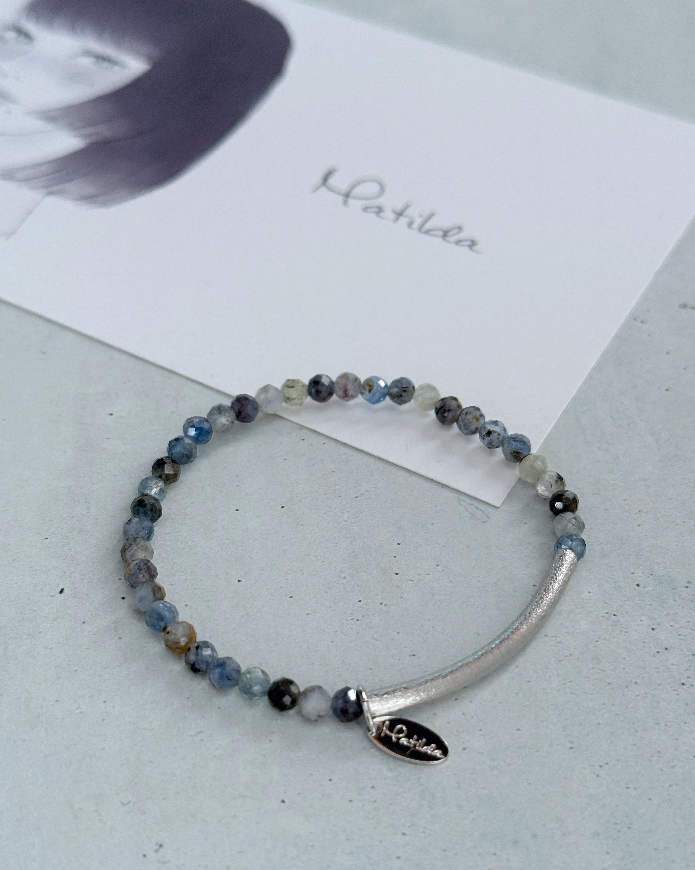 Tube & stone bracelet(カイヤナイト)