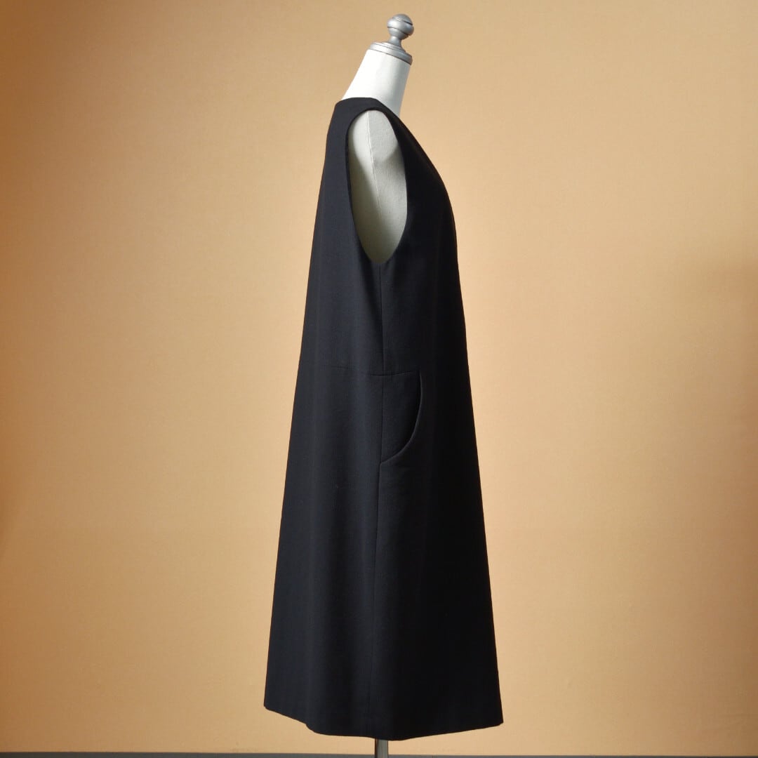 atelier naruse アトリエナルセ コットンウールヘリンボーン・ジャンパースカート・ブラック ご好評でしたジャンパースカートが再発売となりました。【送料無料】