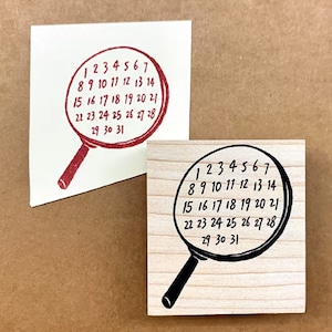 新作予約☆MO1039H｜Molinta【放大鏡月历】はんこ / 木製スタンプ