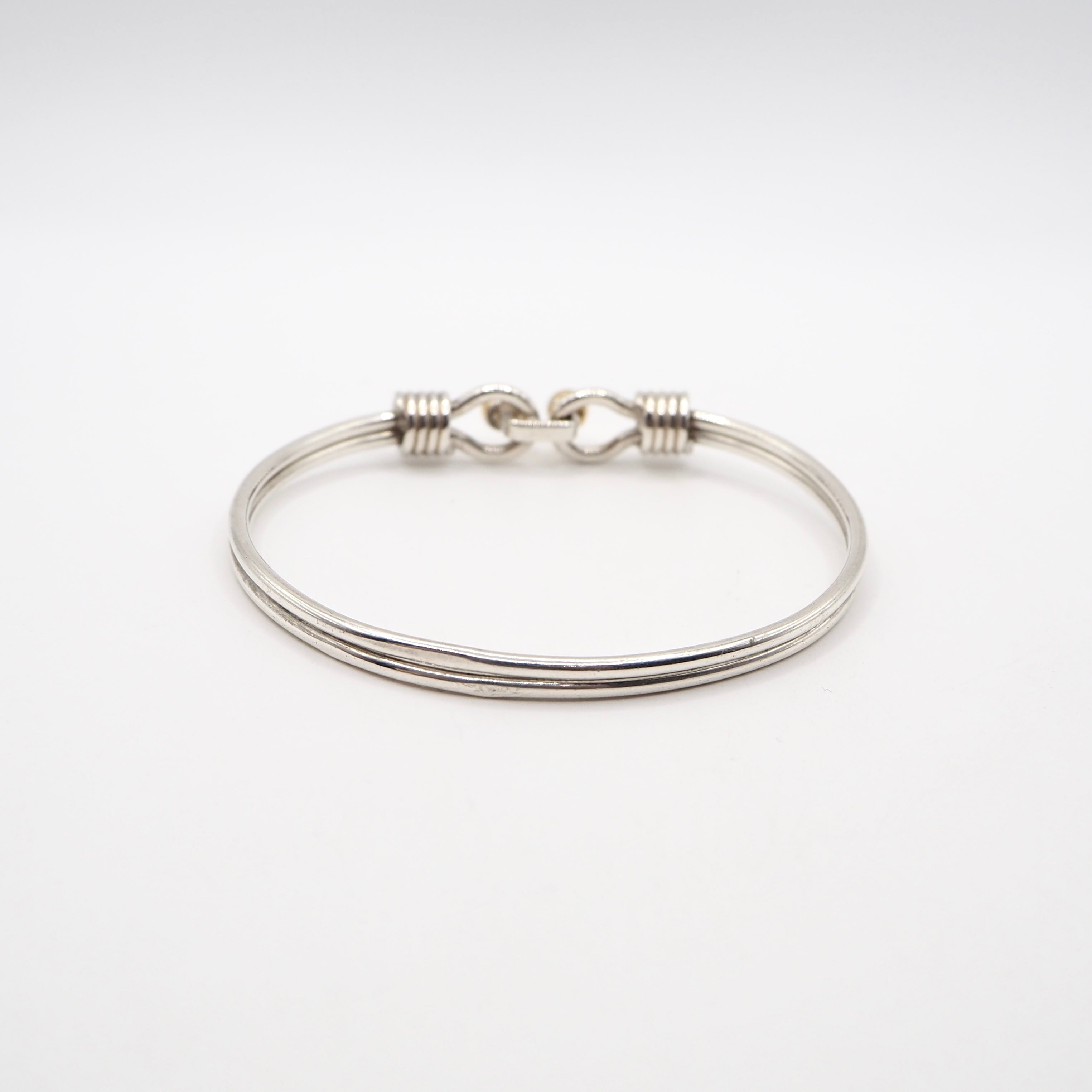 Tiffany & Co. フック＆アイバングル シルバー K18 ヴィンテージ Tiffany&Co. フック&アイ ダブル バングル シルバー925 K18