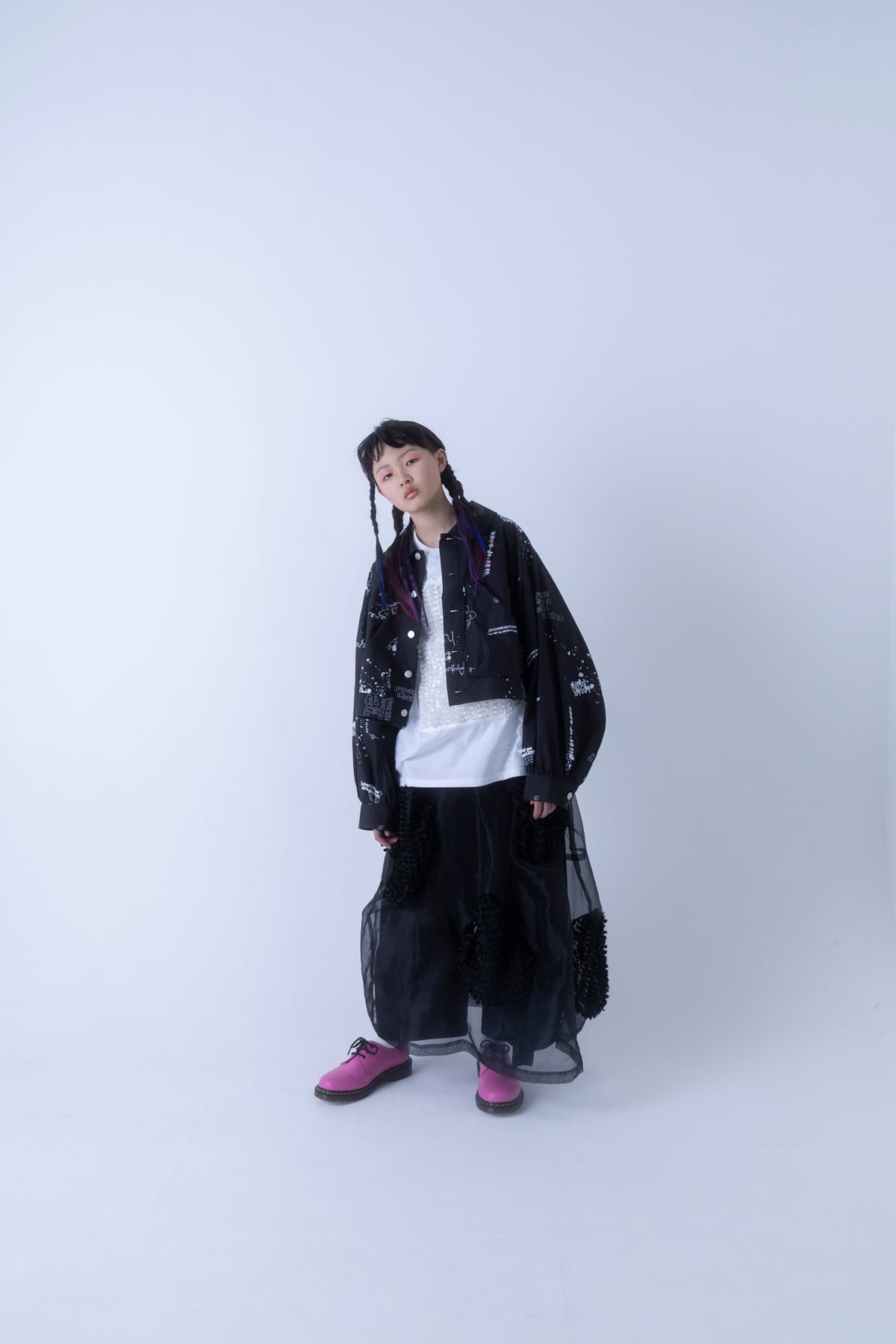 SQUARE RIBBON ORGANDY TEE / F2 | frankygrow concept shop