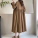2色/絞り袖コーデュロイワンピ ・12501