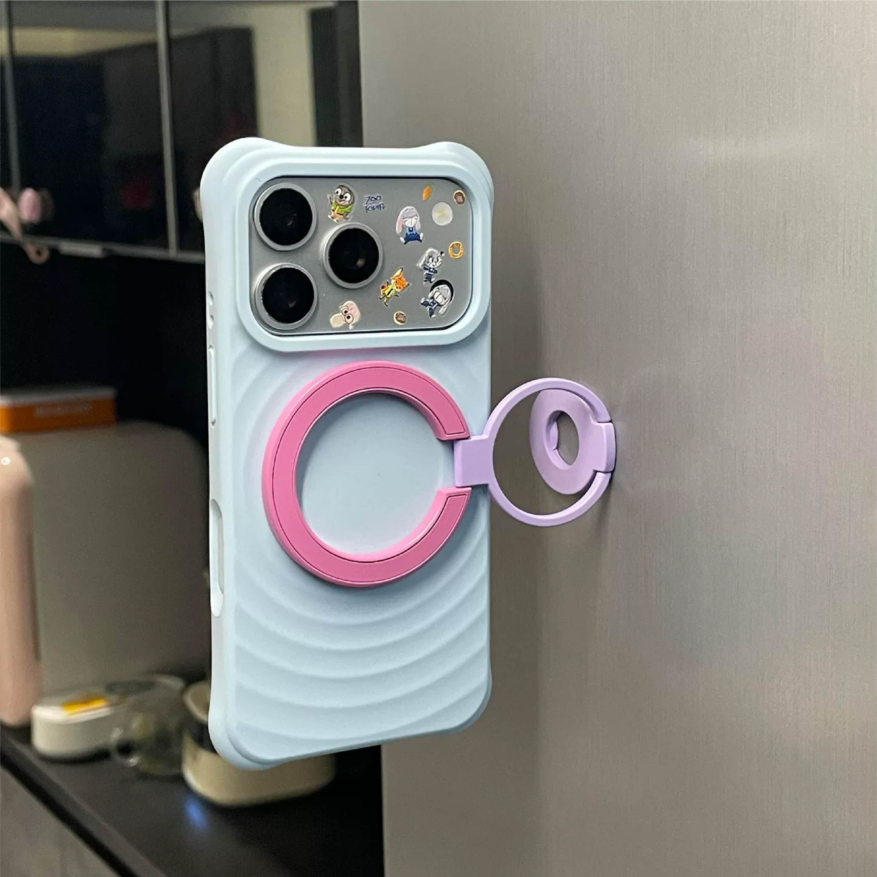 HY 651 . ダブルリング スマホスタンド マグネット スマホリング