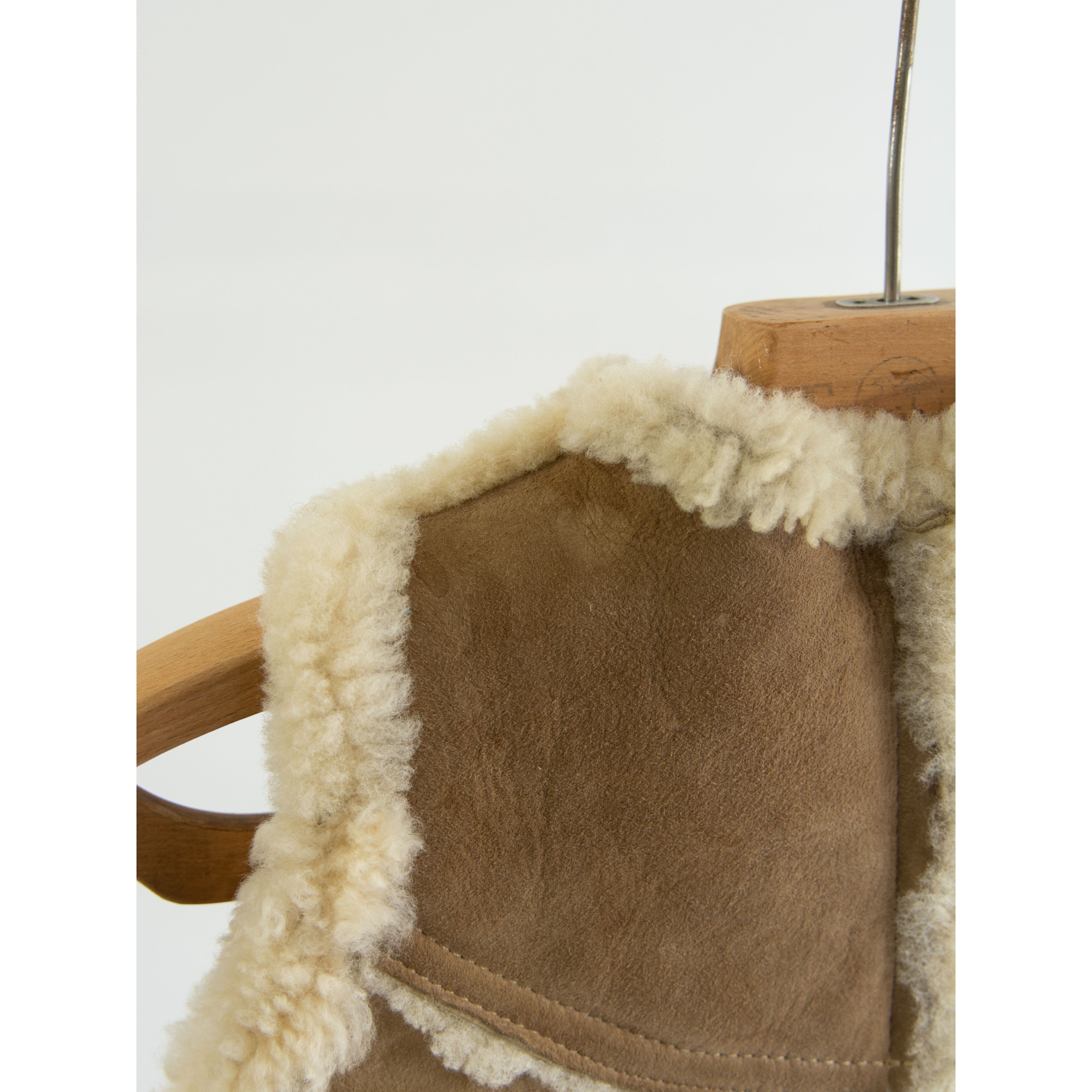 Made in New Zealand】Mouton shearling vest kids M