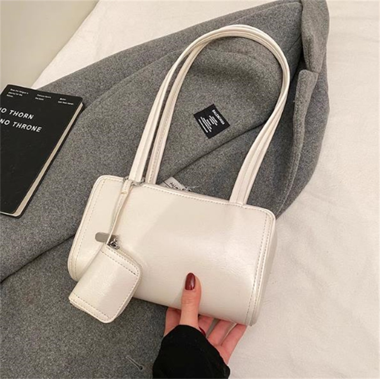 大人の高見え ワンハンドルスクエアバッグ レディース 2WAY ショルダー 