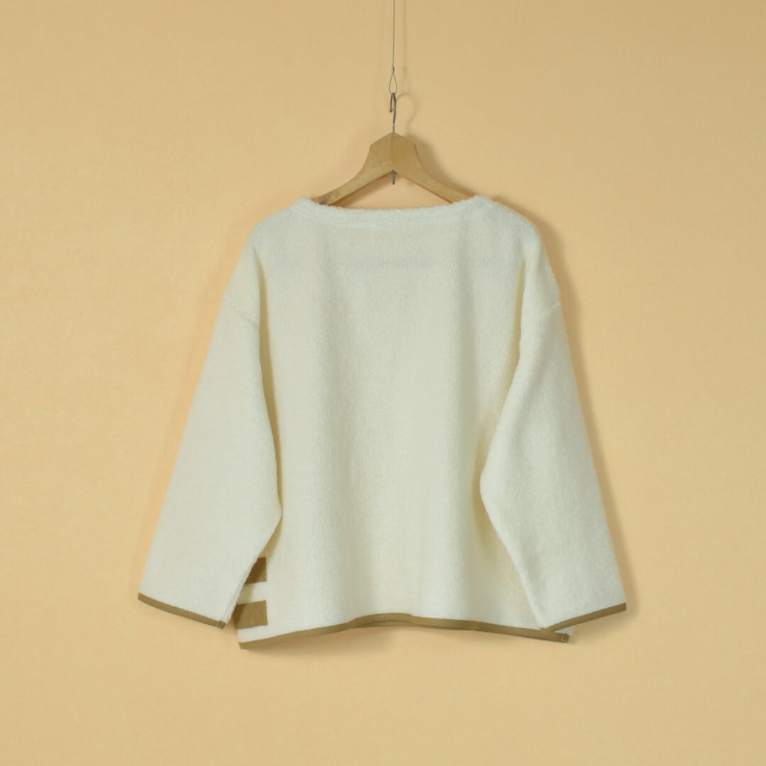 Fabrique en planete terre ファブリケアンプラネテール ナバルデザイン・フリースプルオーバー・エクリュ