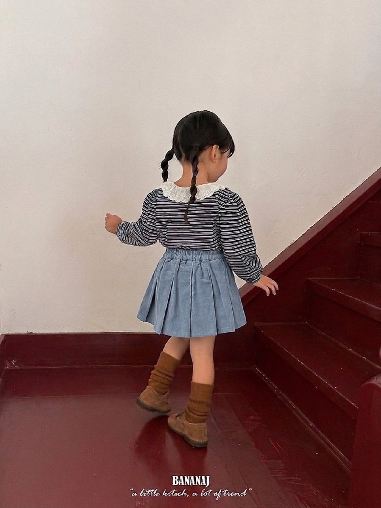 韓国子供服 / BANANA J / 26Autumn / プエラ 襟付きTシャツ / 秋服 / キッズ *XS~JS*