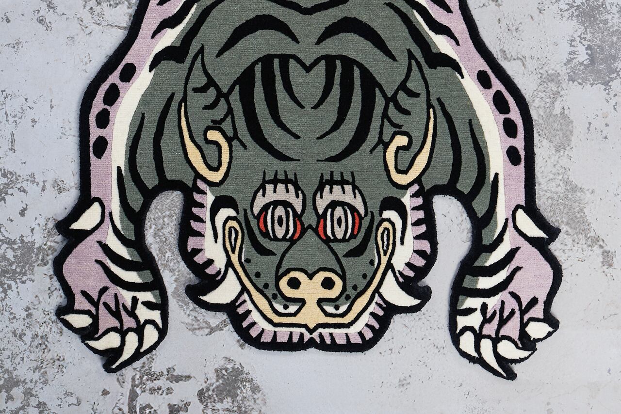 Tibetan Tiger Rug 《Mサイズ•ウール・オリジナル2・アラジングリーン