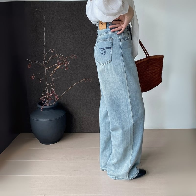 TWW 2(g+c) ハイウエスト ワイドレッグ デニムパンツ Amazon | 2(g+c