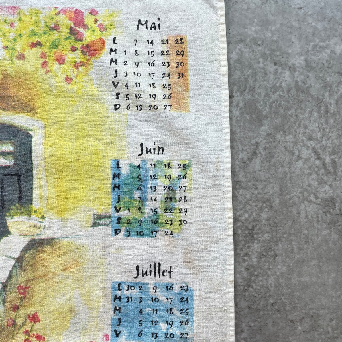 00年代 フランス製 風景画 キャット アニマル カレンダー タペストリー