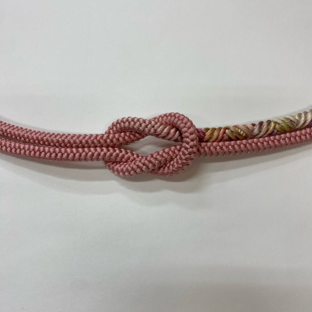 帯締め 新品 帯締め 帯〆 桃色 小紋 紬 普段着用 お洒落 正絹 絹100% 和装小物 6479