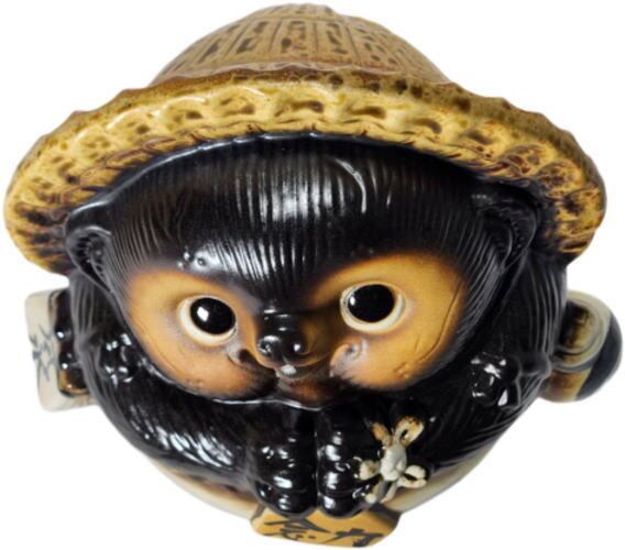 風水狸 黒 (小) 厄除け （信楽焼き・陶器 ・置物・風水・たぬき