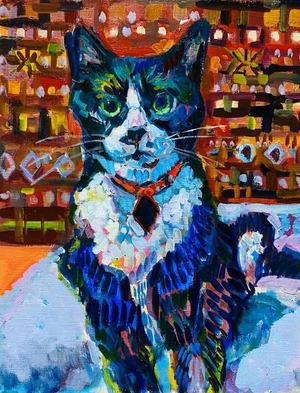 OIL COLOUR | 油彩画 #現代アート #犬 #猫