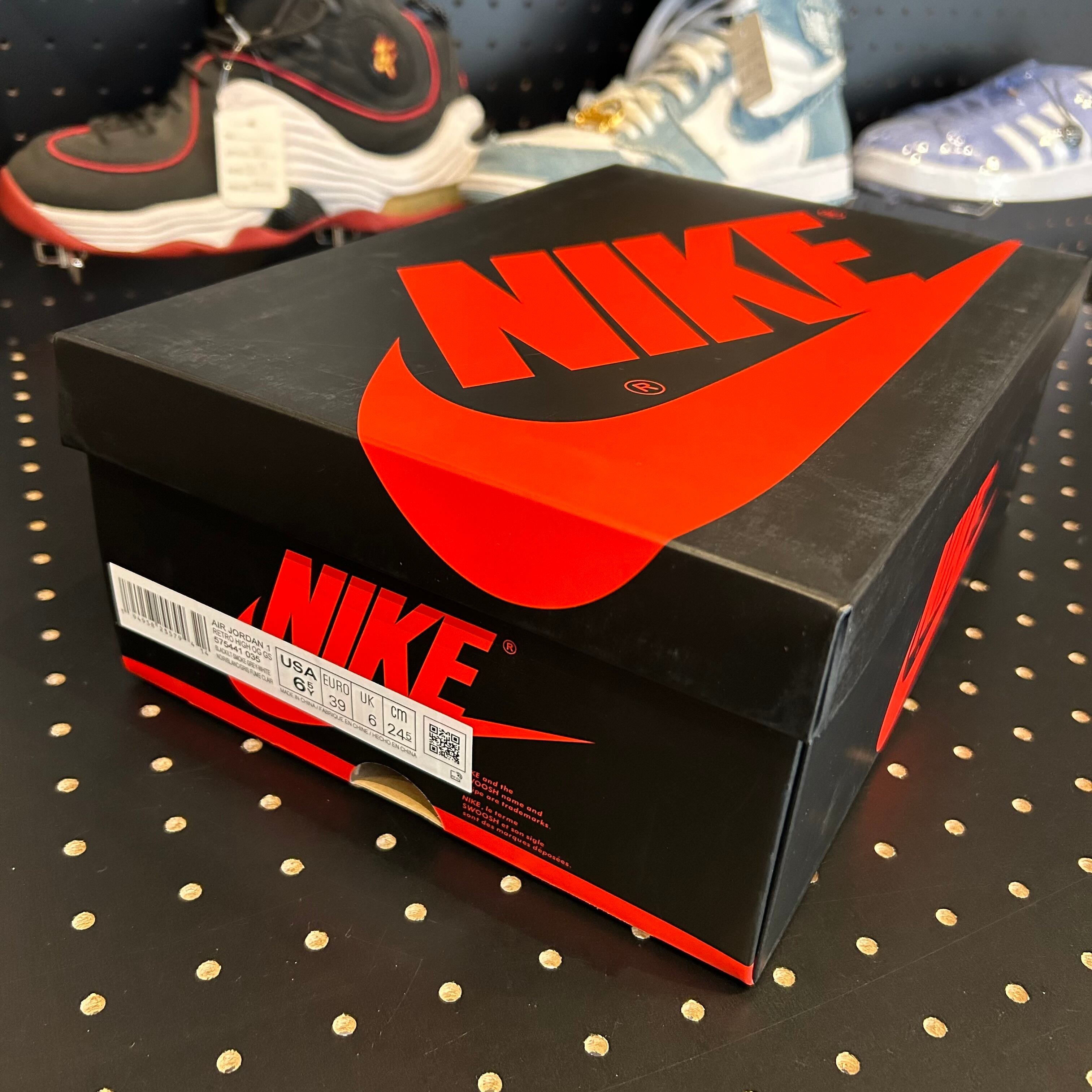 24.5cm Nike GS Air Jordan 1 Retro High OG University Blue/UNC Toe 