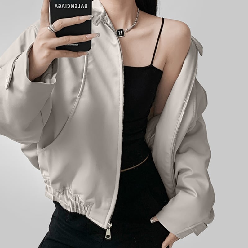 oversized zip up jacket la2251