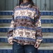 USA VINTAGE DEER DESIGN FLEECE HALF ZIP JACKETアメリカ古着シカデザインハーフジップフリースジャケット